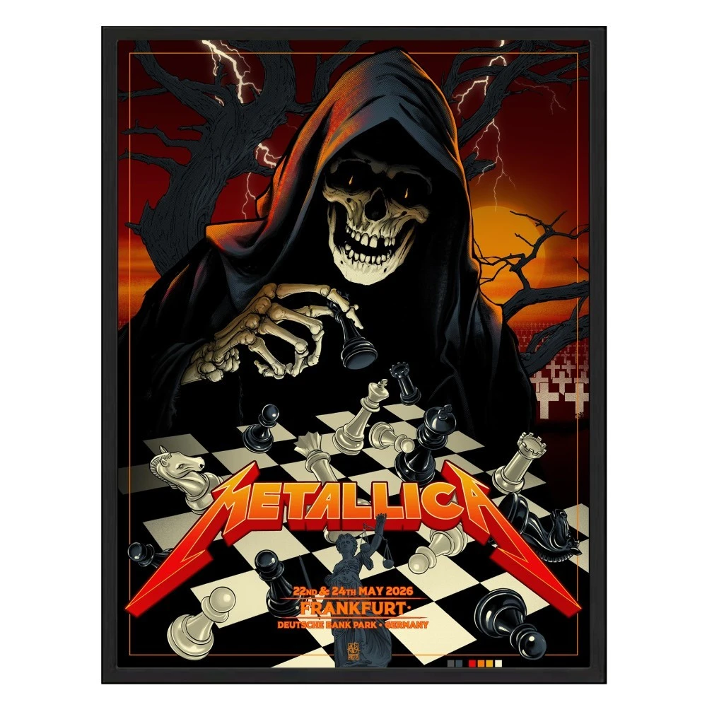 Metallica M72 Frankfurt Pop-Up Shop limited-edition poster by Vance Kelly