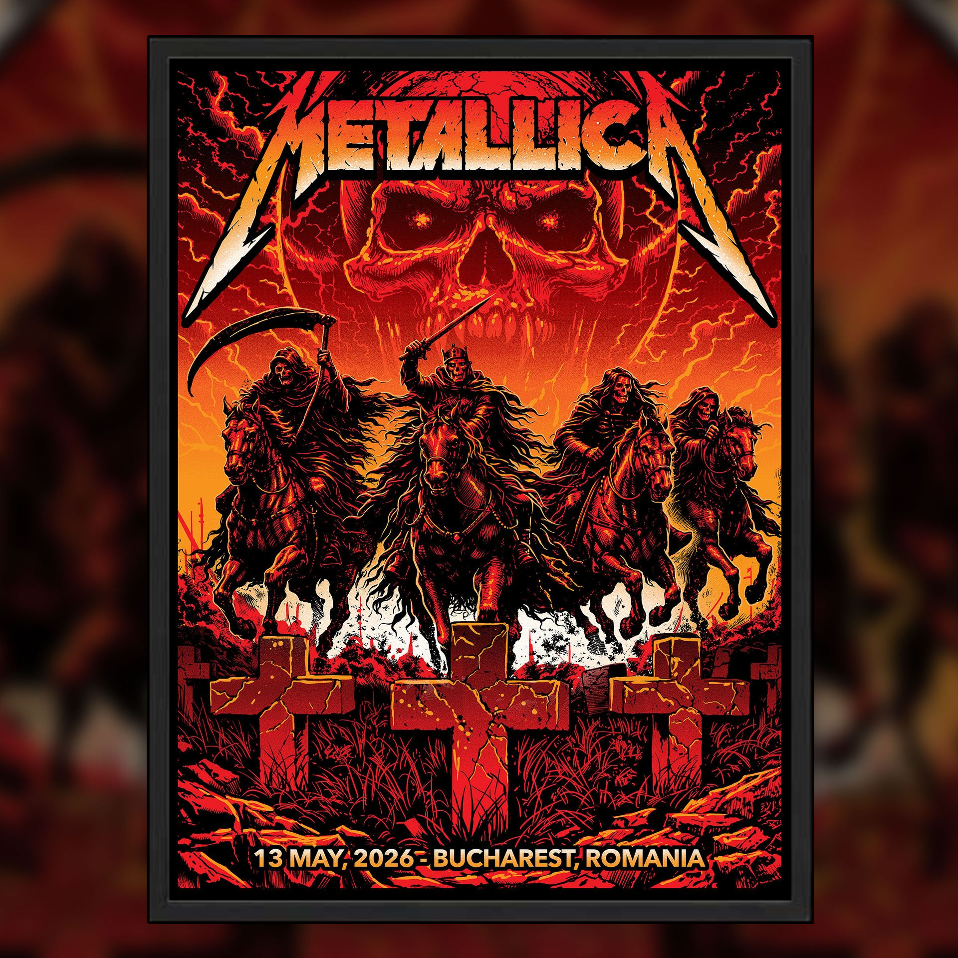 Metallica M72 Bucharest Romania 2026 Poster By Maxx242