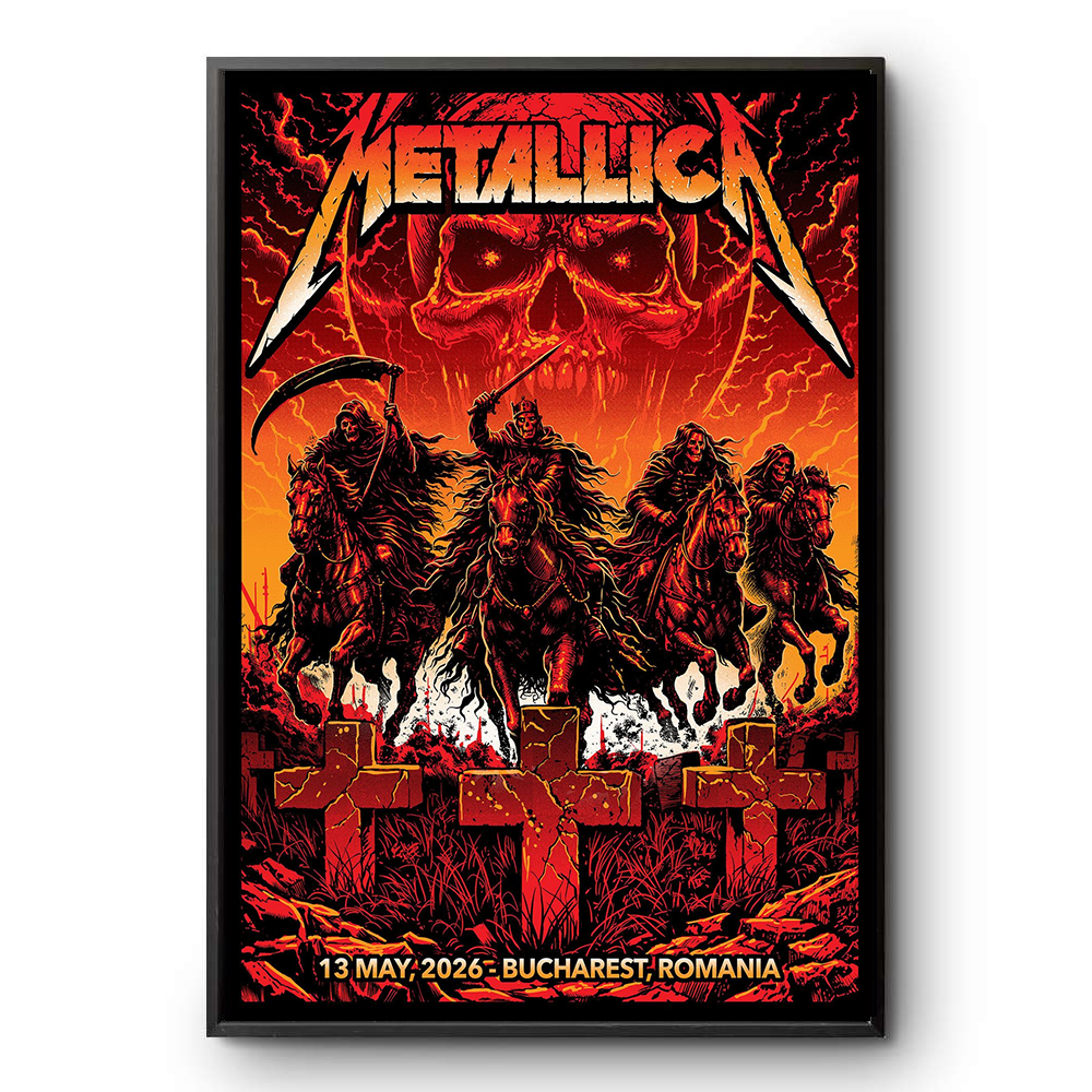 Metallica M72 Bucharest Limited Edition Merch Poster For Arena Nationala In Bucharest Romania On May 13 2026 Poster