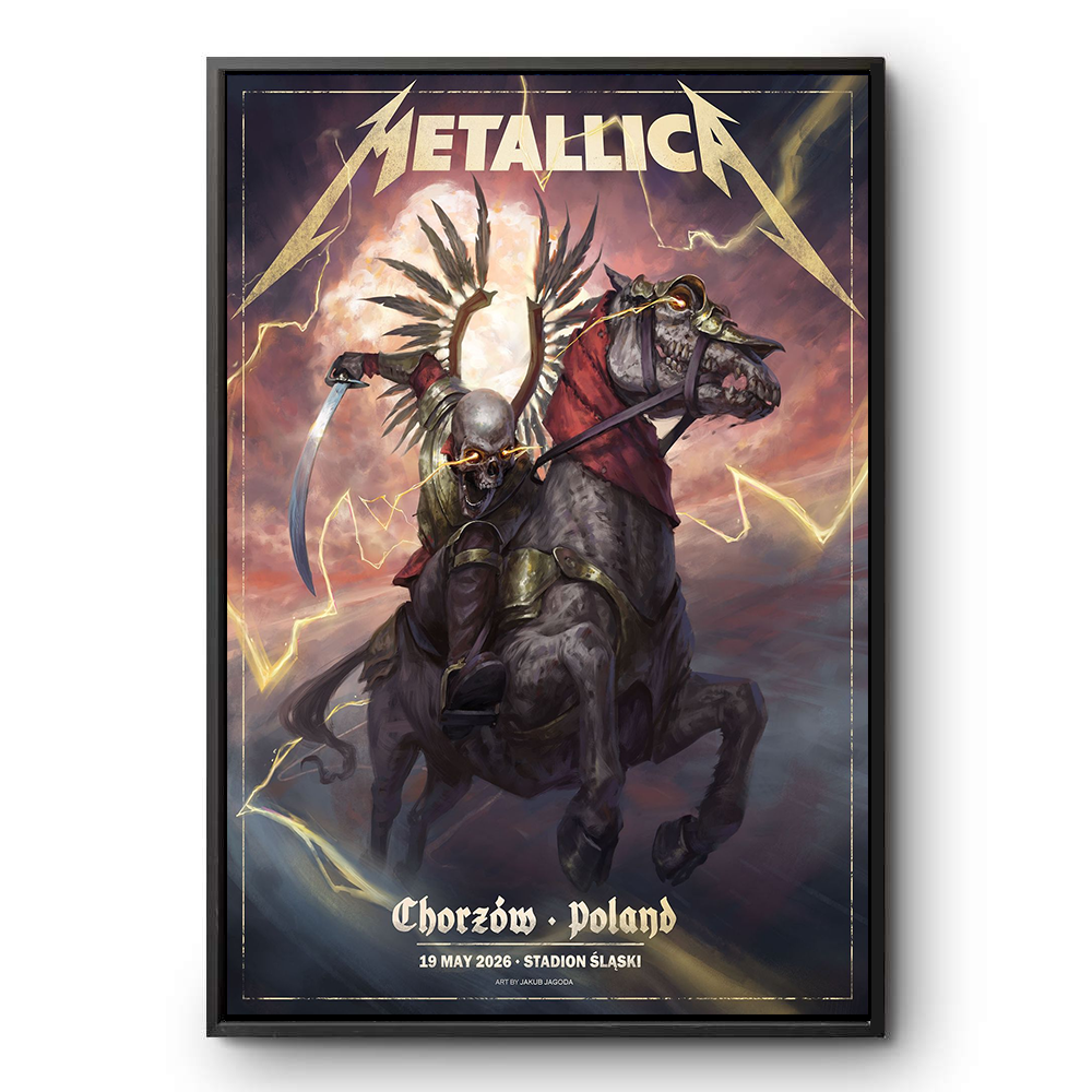 Metallica M72 Chorzów Pop-Up Shop 2026 limited-edition poster by Jakub Jagado