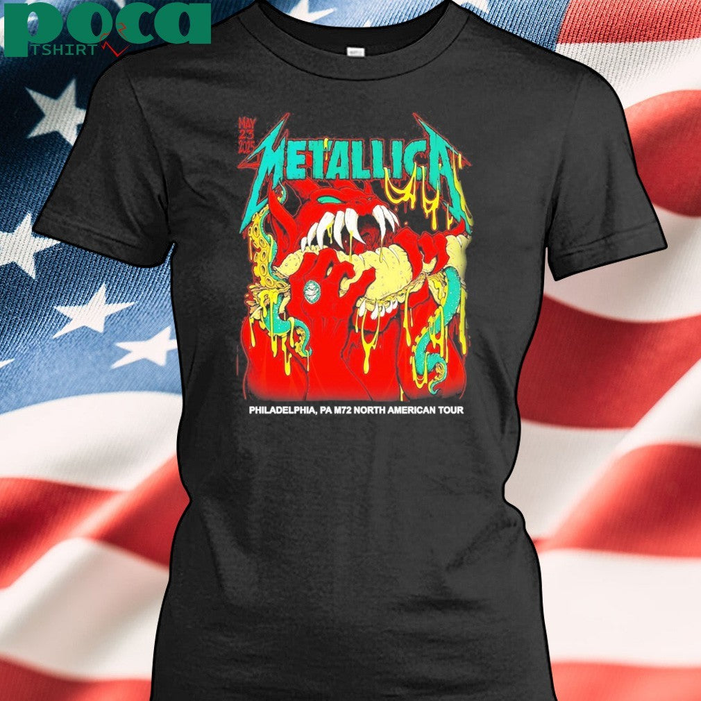Metallica M72 Philly North American Tour 2025 Event Pop Up Tee At Lincoln Financial Field Philadelphia PA On May 23rd 2025 Shirts