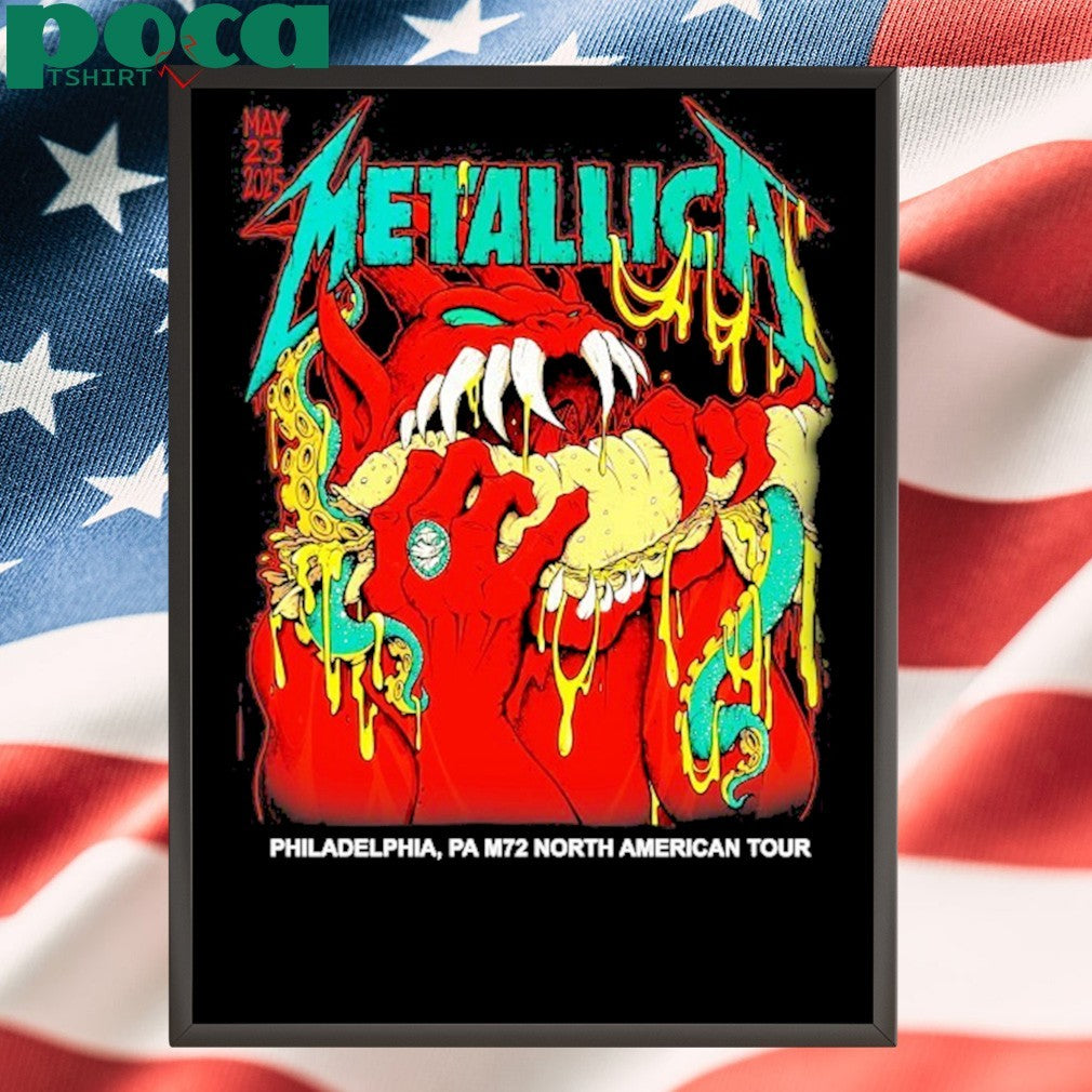 Metallica M72 Philly North American Tour 2025 Event Pop Up Tee At Lincoln Financial Field Philadelphia PA On May 23rd 2025 Shirts