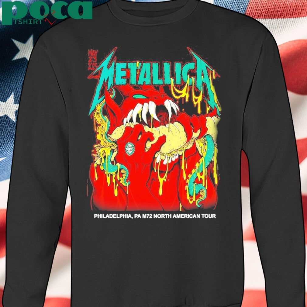 Metallica M72 Philly North American Tour 2025 Event Pop Up Tee At Lincoln Financial Field Philadelphia PA On May 23rd 2025 Shirts