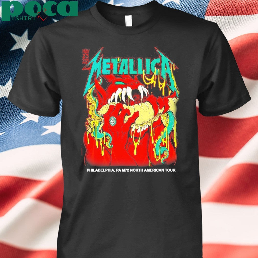 Metallica M72 Philly North American Tour 2025 Event Pop Up Tee At Lincoln Financial Field Philadelphia PA On May 23rd 2025 Shirts
