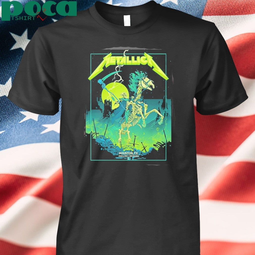 Metallica Tonight In Houston Texas At NRG Stadium Poster By Vance Kelly M72 On June 14th Tour 2025 shirt