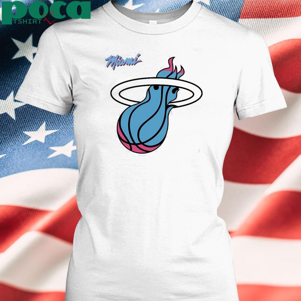 Miami Heat 2025 NBA White Vice Logo Unisex T-Shirt