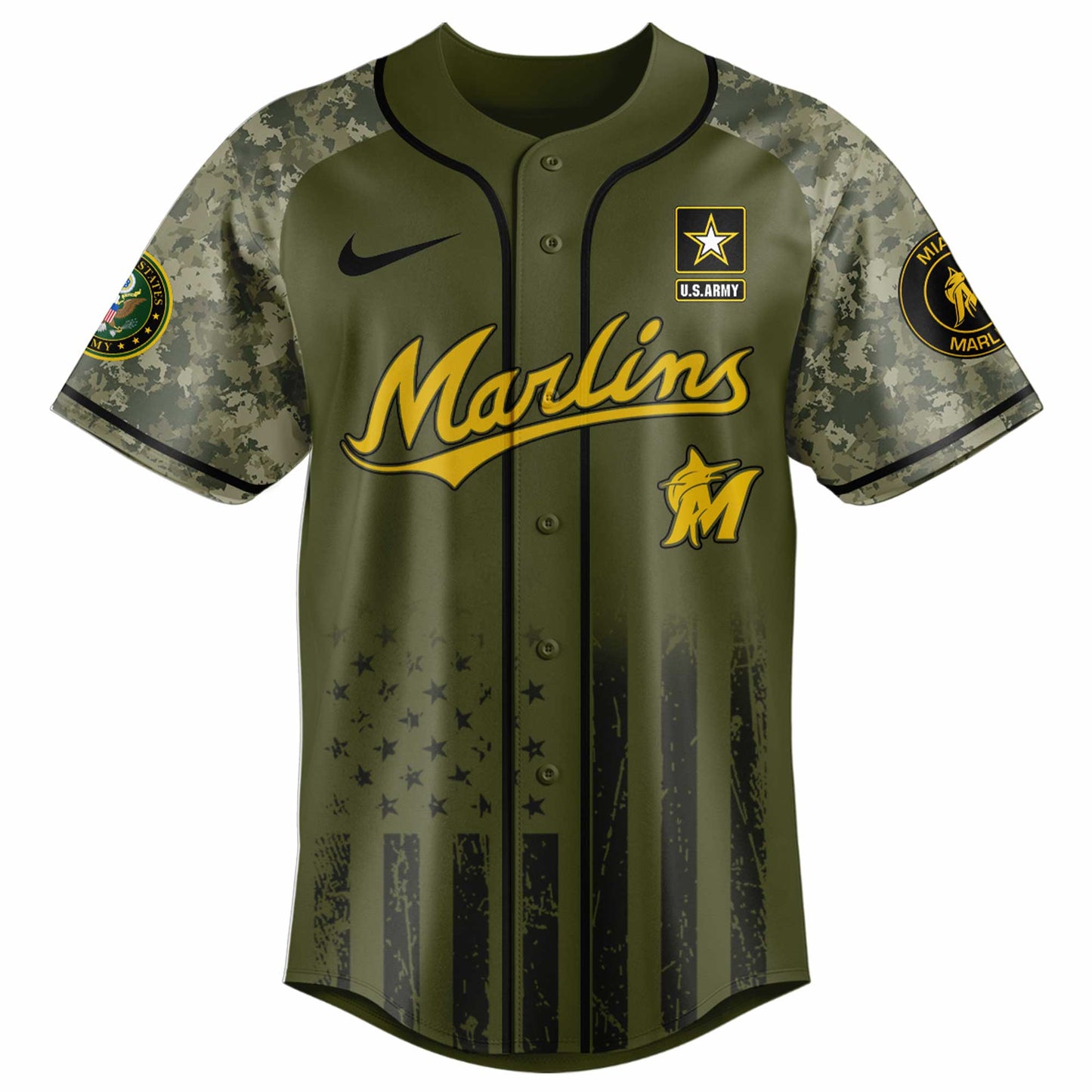 Miami Marlins MLB 250th anniversary US Army Jersey