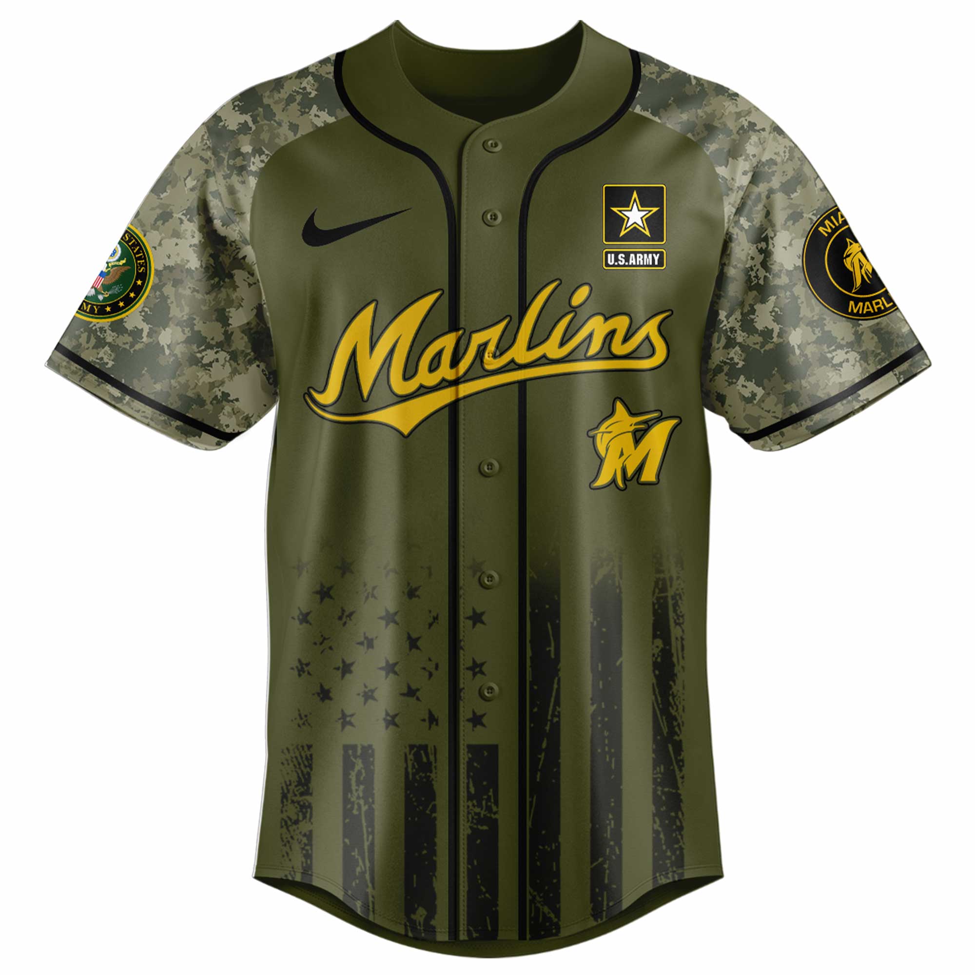 Miami Marlins MLB 250th anniversary US Army Jersey