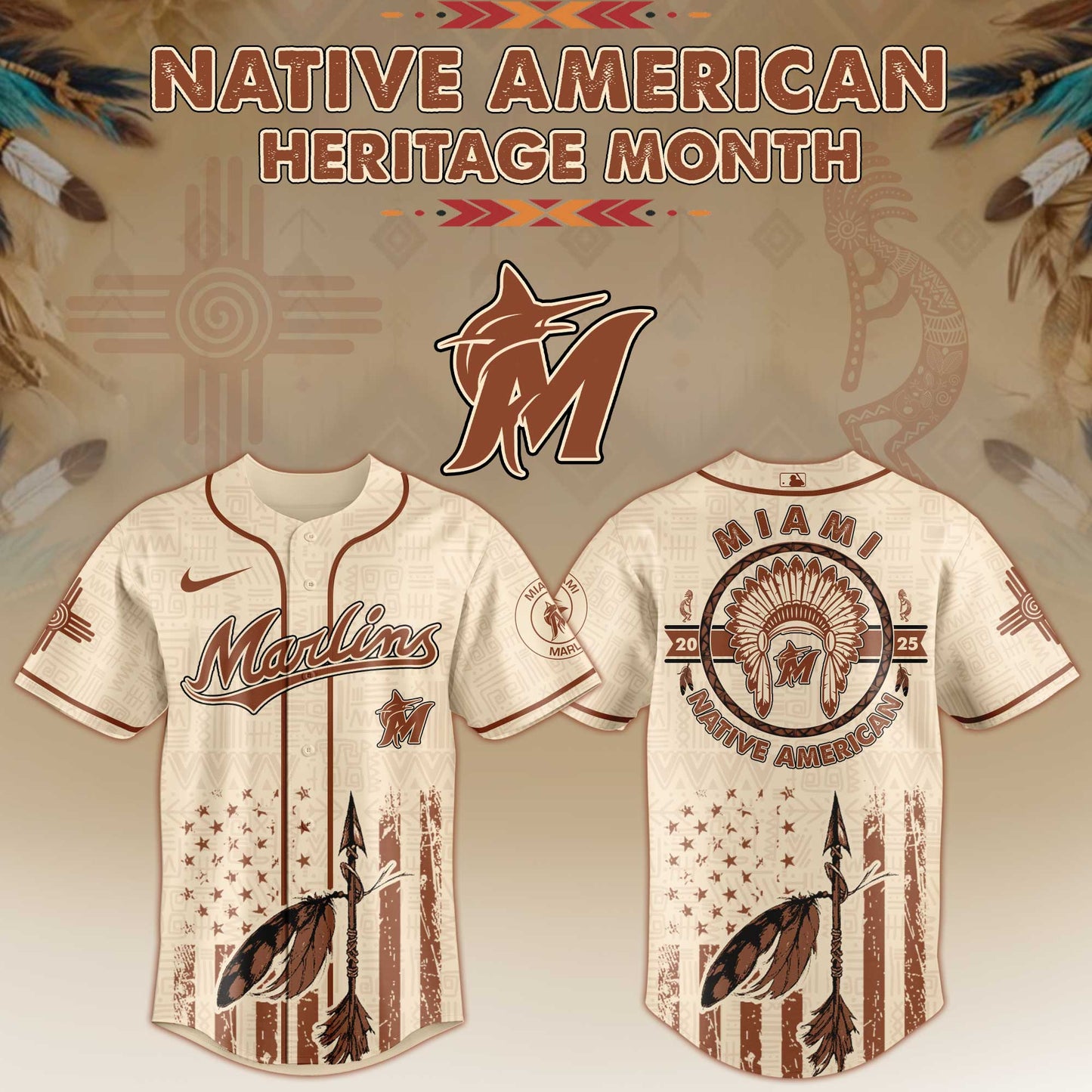 Miami Marlins Native American Heritage Month Jersey 2025