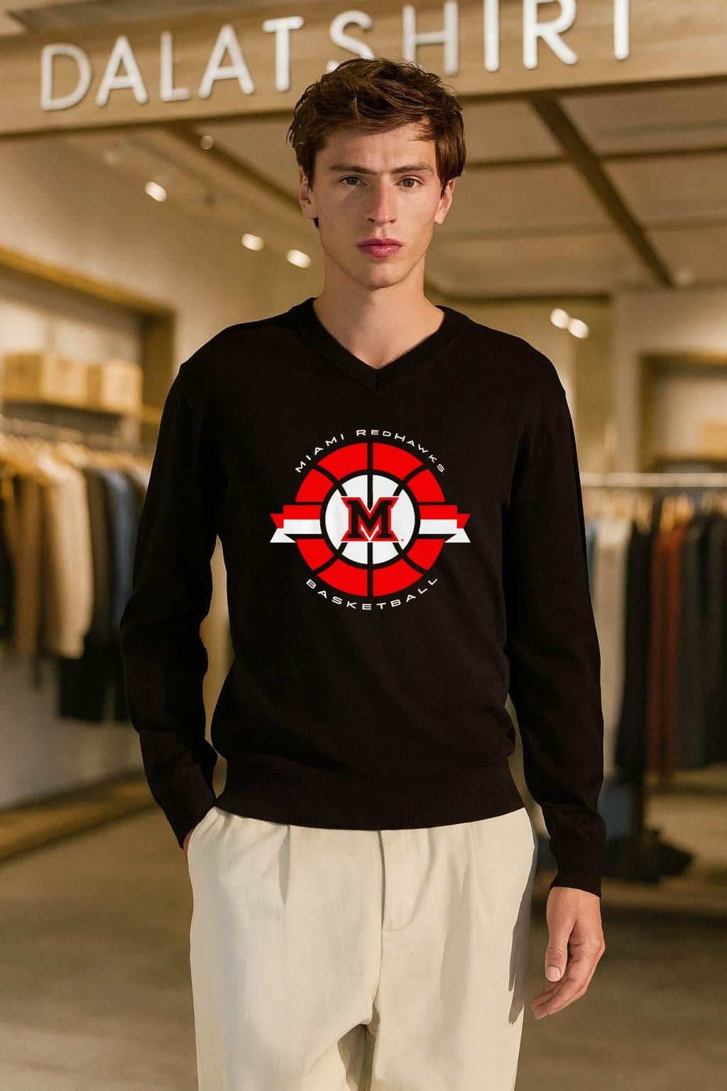 Miami Redhawks Basketball Red Ball Circle Team Logo shirt