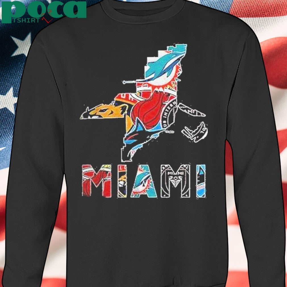 Miami Sports Team Map Logo Shirt