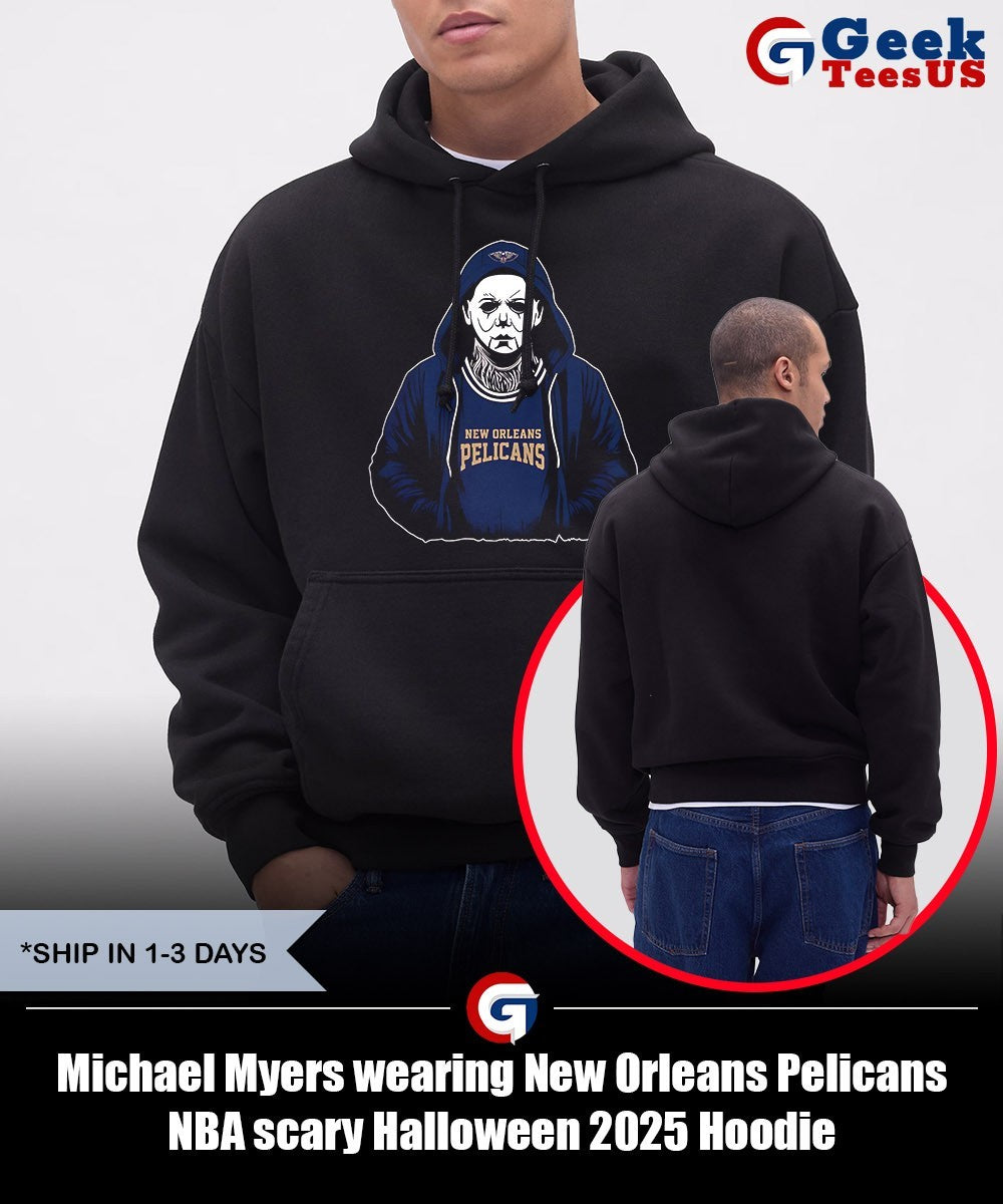 Michael Myers wearing New Orleans Pelicans NBA scary Halloween 2025 shirt