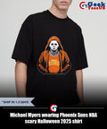 Michael Myers wearing Phoenix Suns NBA scary Halloween 2025 shirt