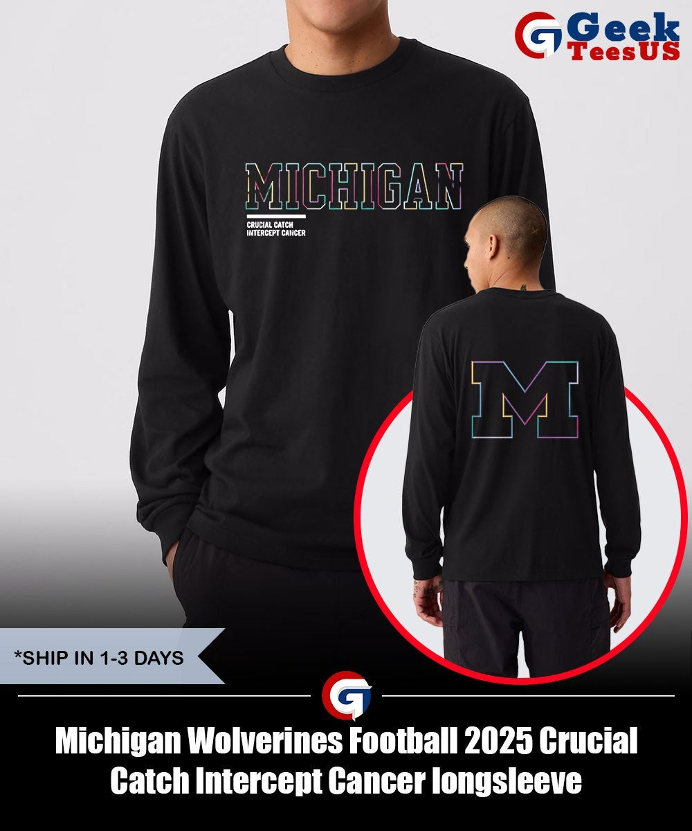 Michigan Wolverines Football 2025 Crucial Catch Intercept Cancer shirt