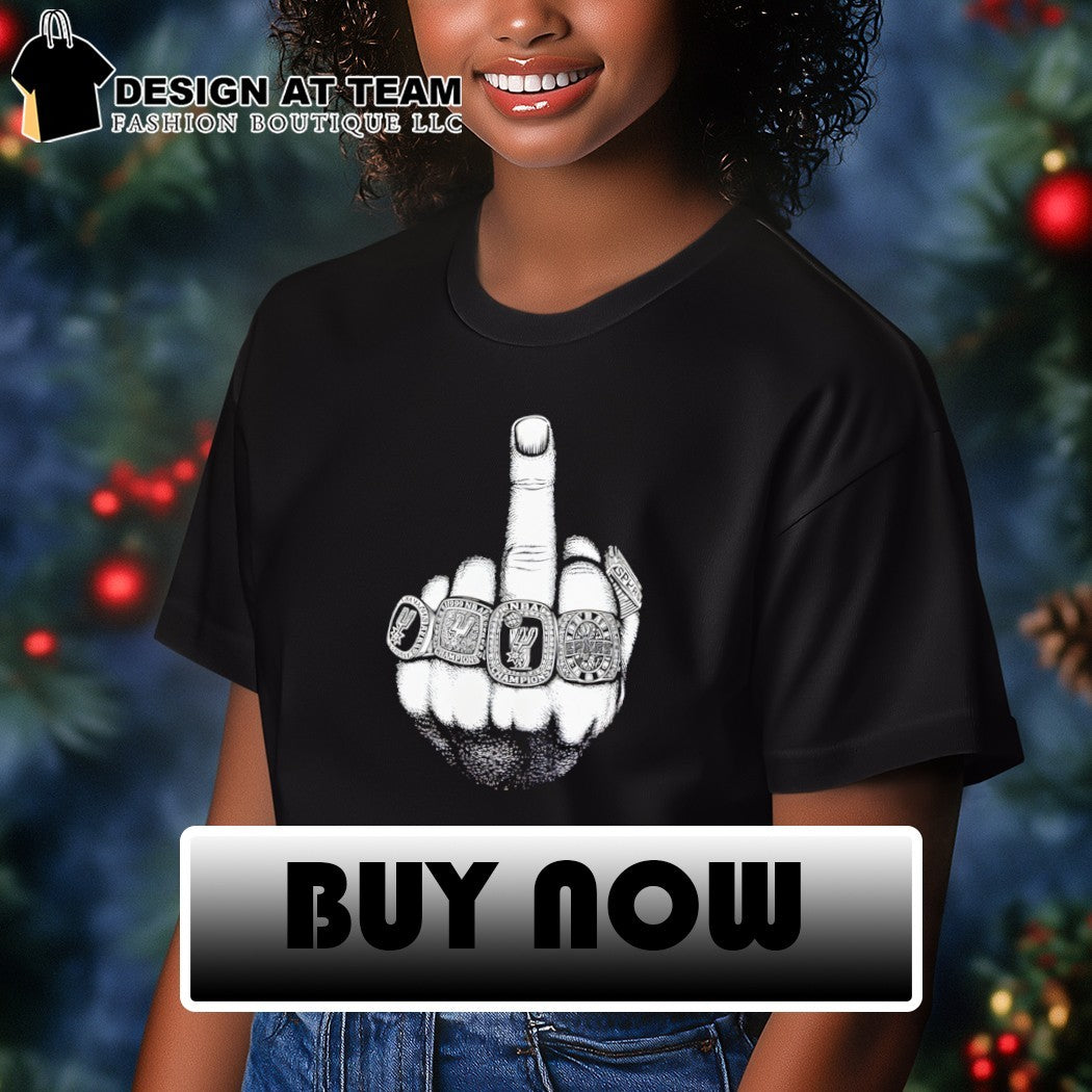 Middle finger hand San Antonio Spurs Basketball NBA Championship Rings 2026 shirt