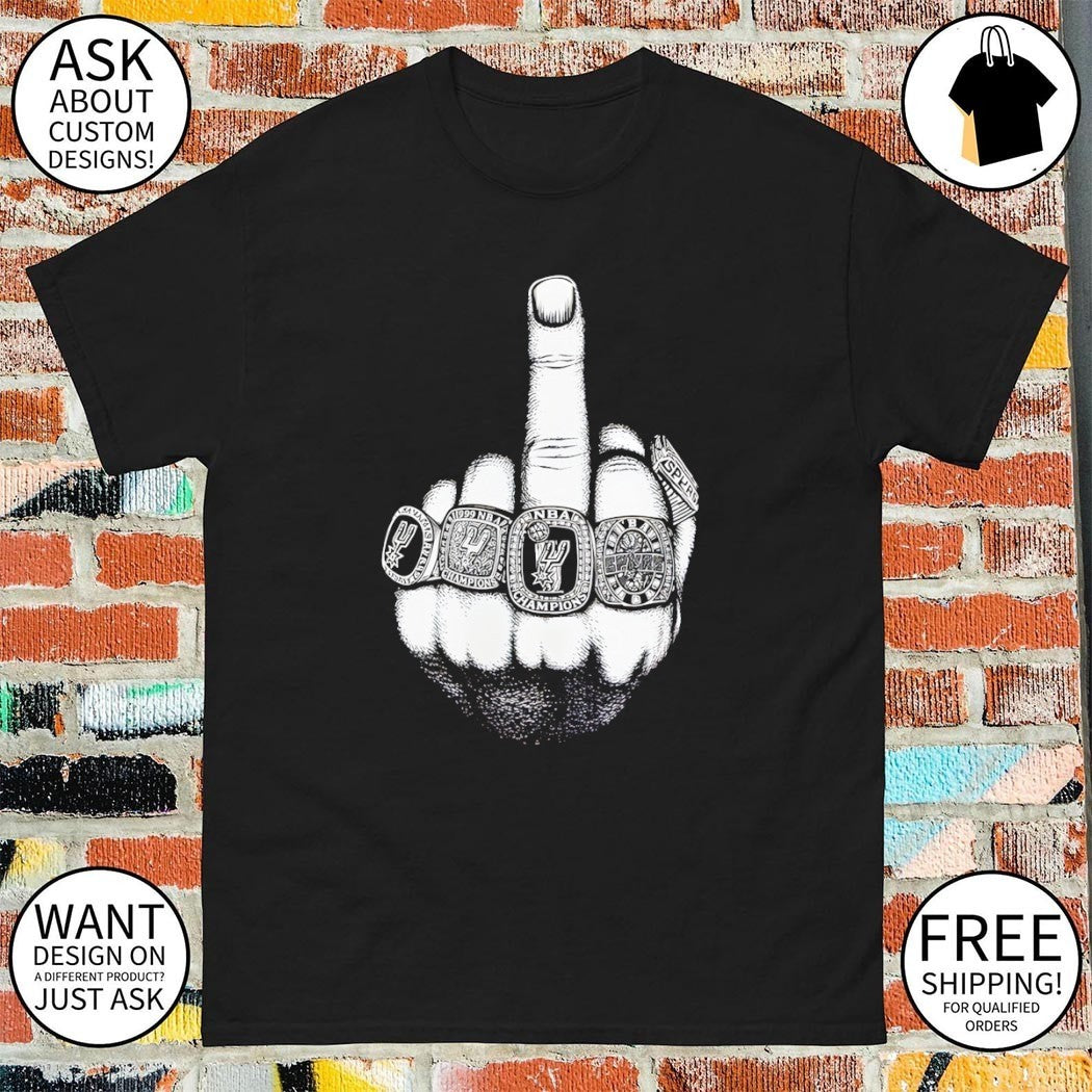 Middle finger hand San Antonio Spurs Basketball NBA Championship Rings 2026 shirt