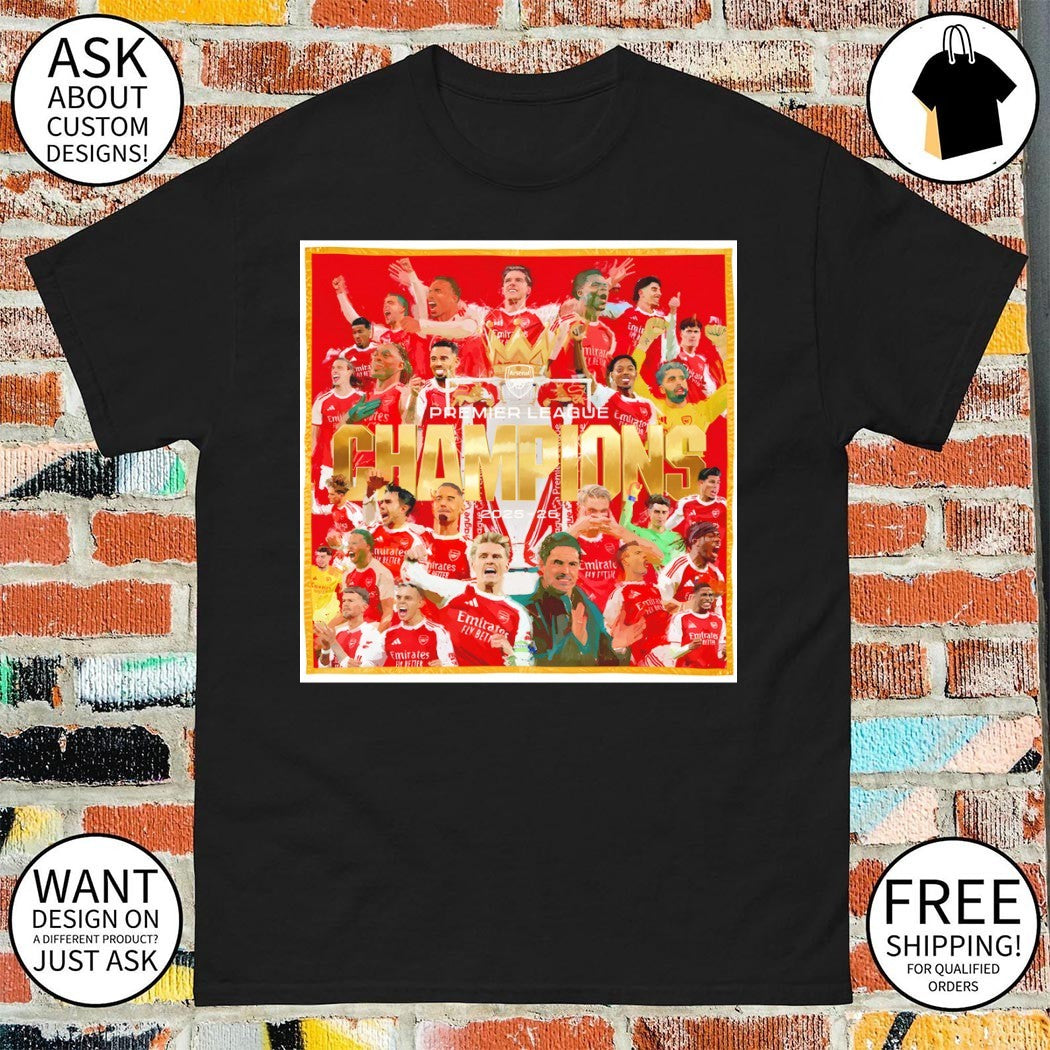 Mikel Arteta Arsenal FC All Team Premier League Champions 2025 26 shirt