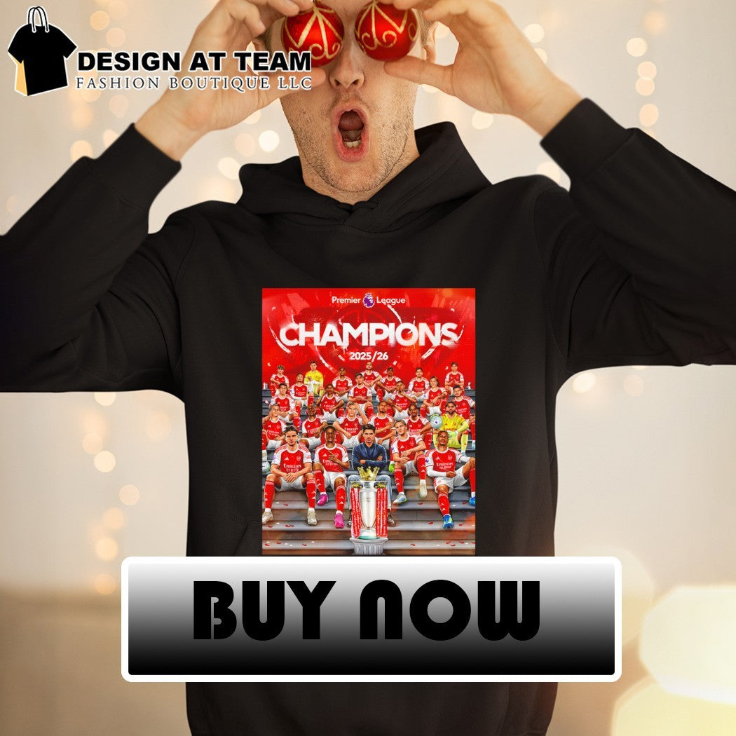 Mikel Arteta Arsenal FC members Premier League Champions 2025 2026 shirt
