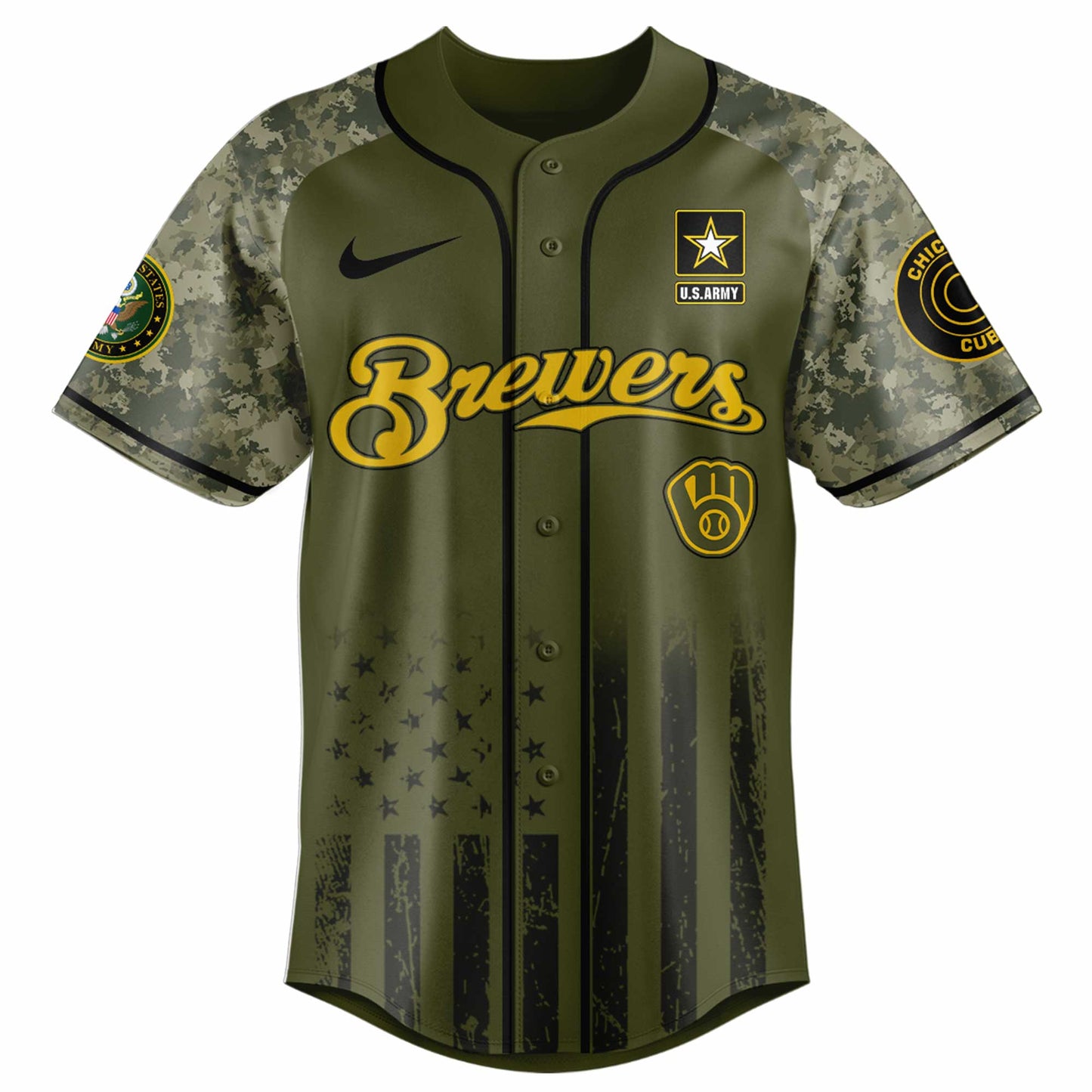 Milwaukee Brewers MLB 250th anniversary US Army Jersey