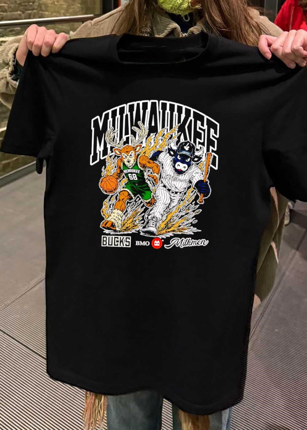 Milwaukee Bucks Milkmen Running Deer and Cow Athlete shirt