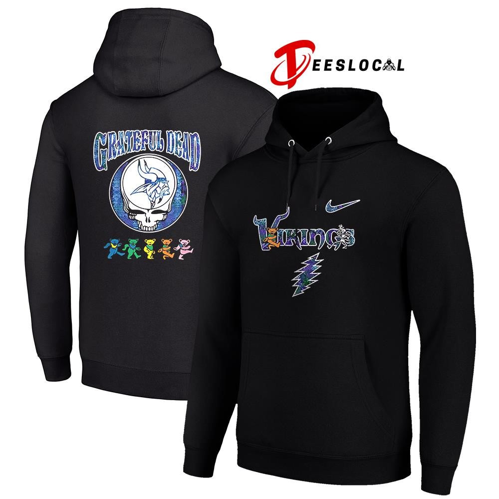 Minnesota Vikings x Grateful Dead 60 Years of Rock bears mascot shirt