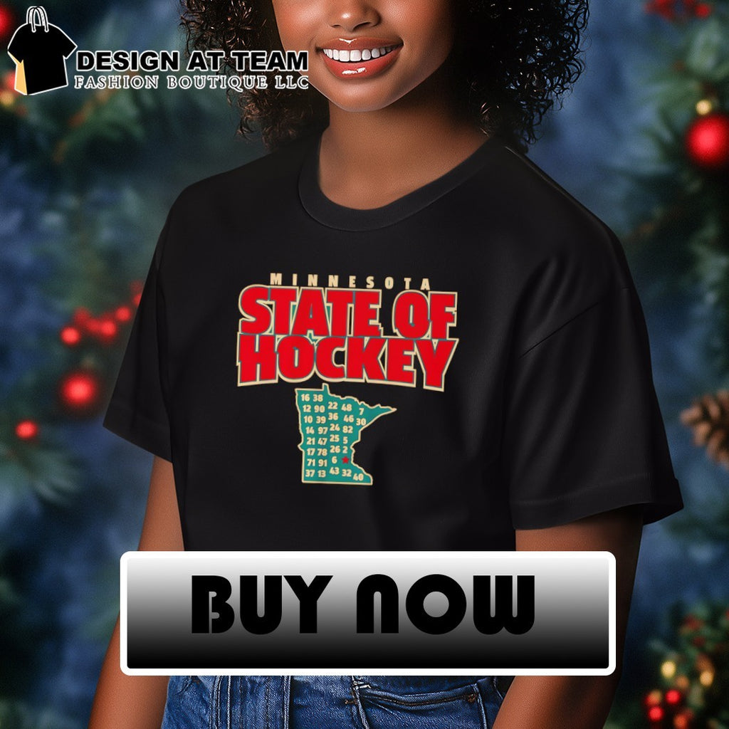 Minnesota Wild State of Hockey NHL Minnesota Map 16 38 12 90 22 shirt