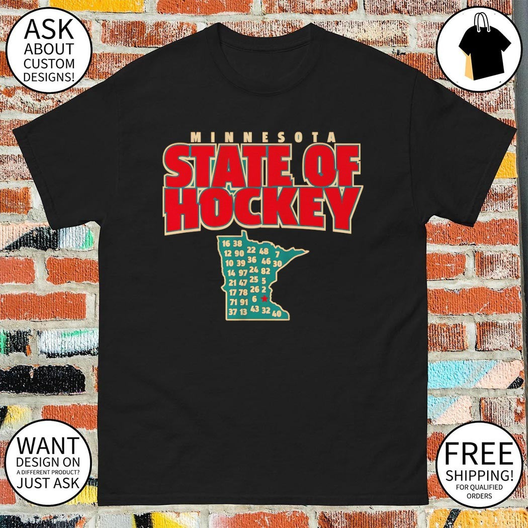 Minnesota Wild State of Hockey NHL Minnesota Map 16 38 12 90 22 shirt