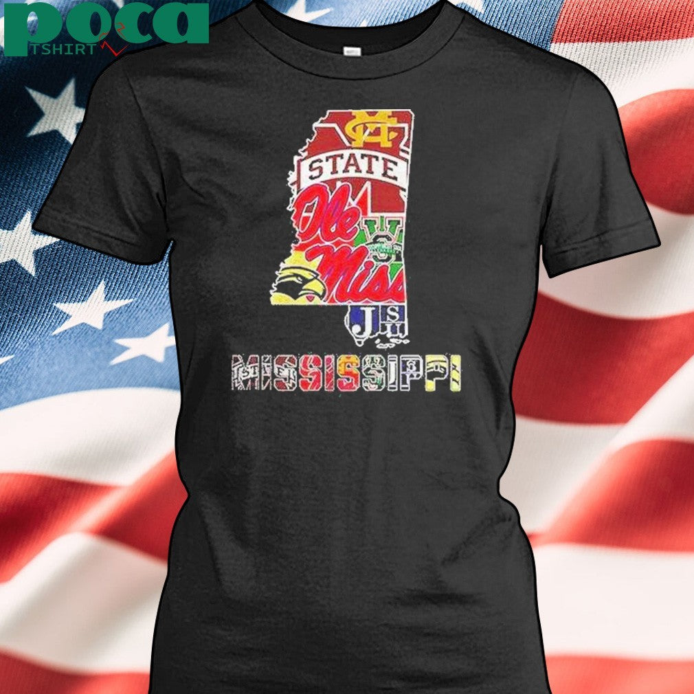 Mississippi Sports Team Map Logo Shirt