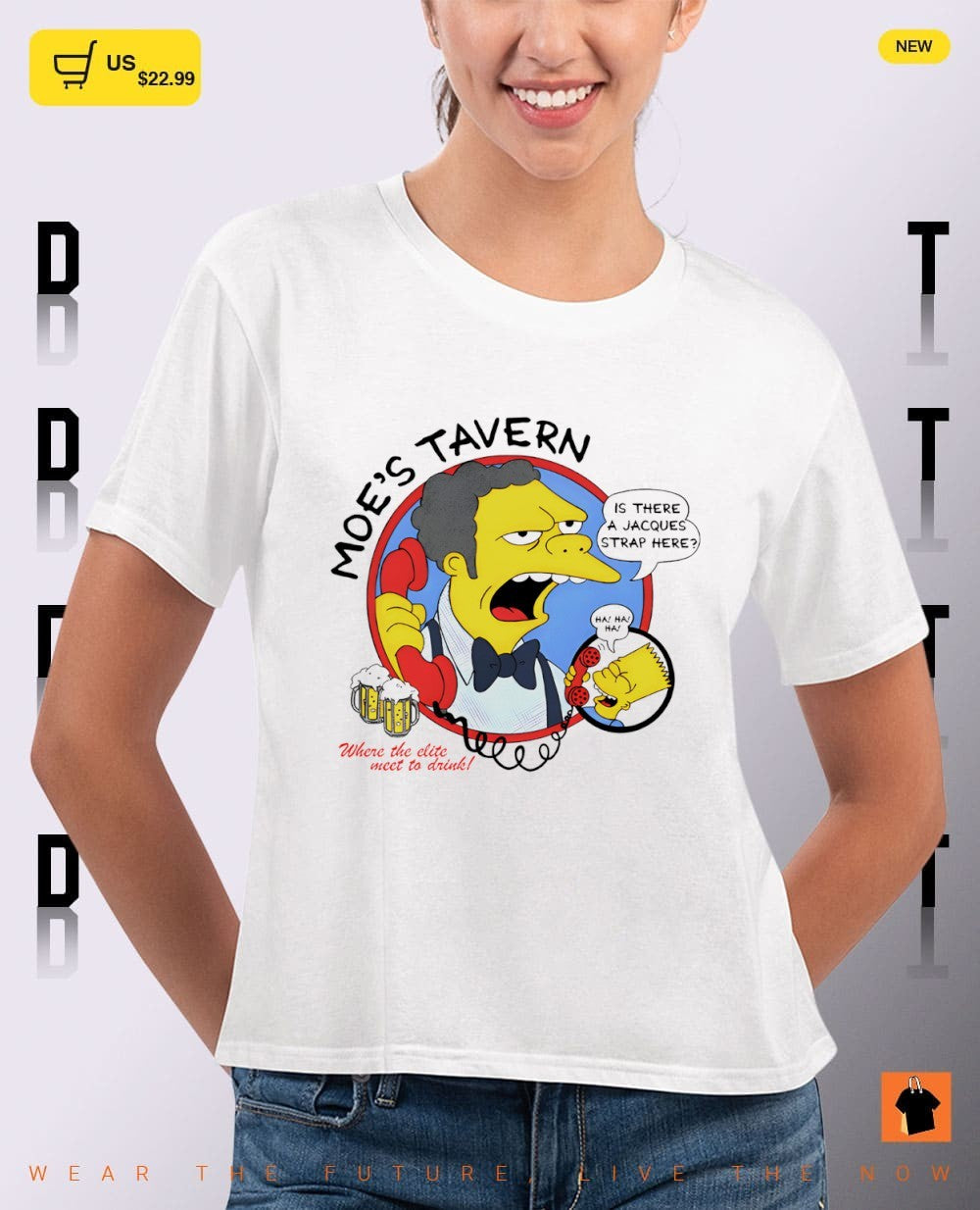 Moe’s Tavern Moe Szyslak is there a jacques strap here where the elite meet to drink shirt