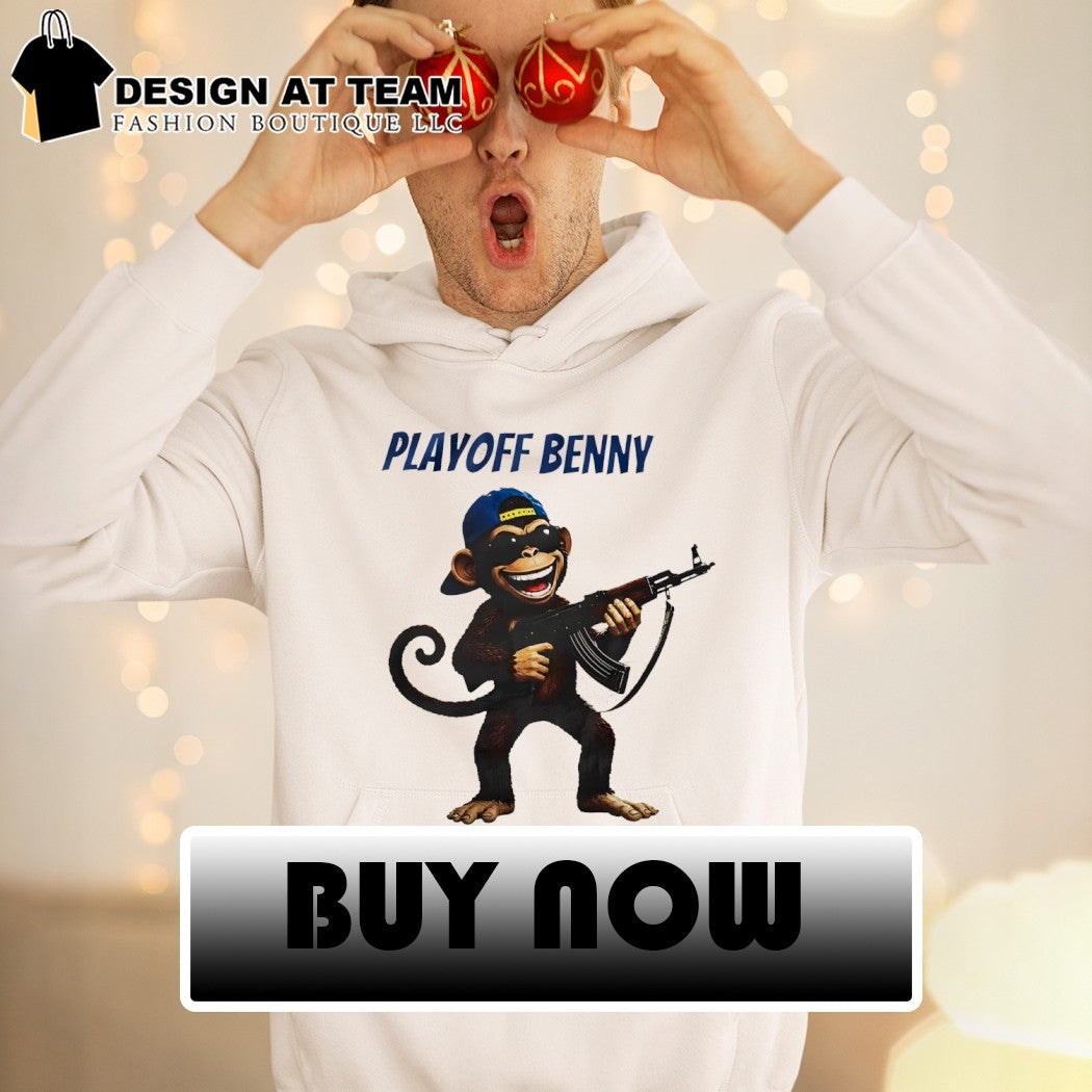 Monkey holding gun Playoffs Benny meme shirt
