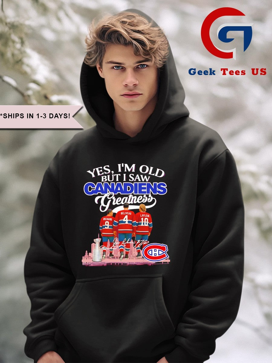 Montreal Canadiens yes I’m old but I saw Canadiens Greatness NHL Squad 2025 signature shirt