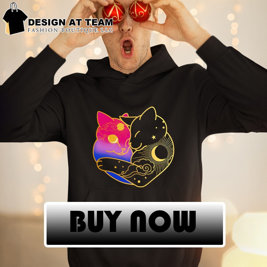 Moon heart cat Bisexual LGBT Pride Month shirt
