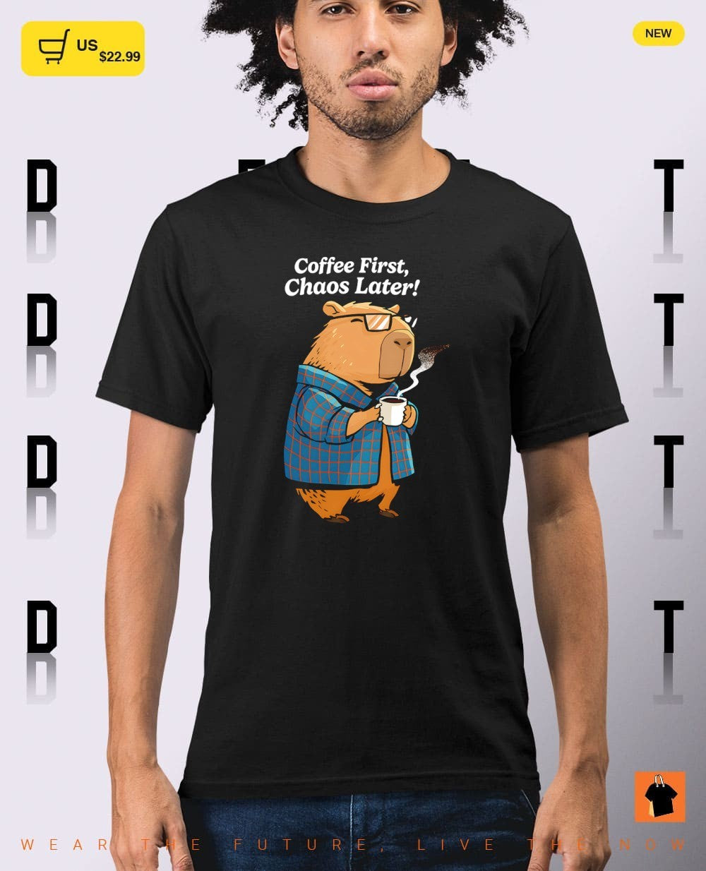 Morning capybara coffee first chaos later shirt