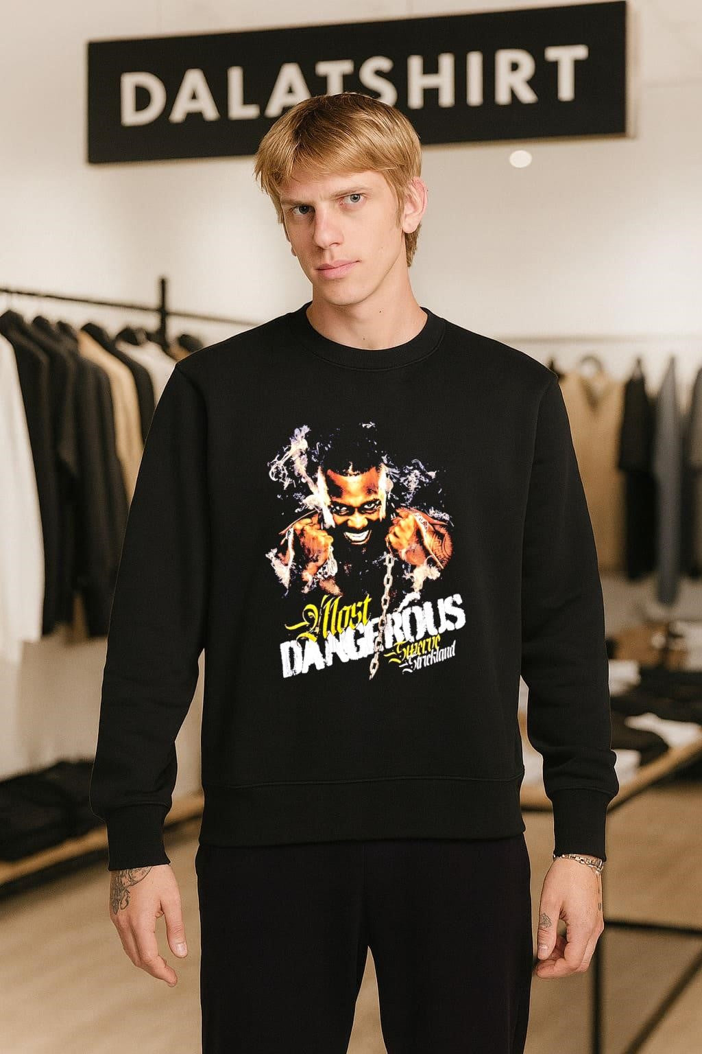 Most Dangerous Swerve Strickland Wrestler Portrait shirt