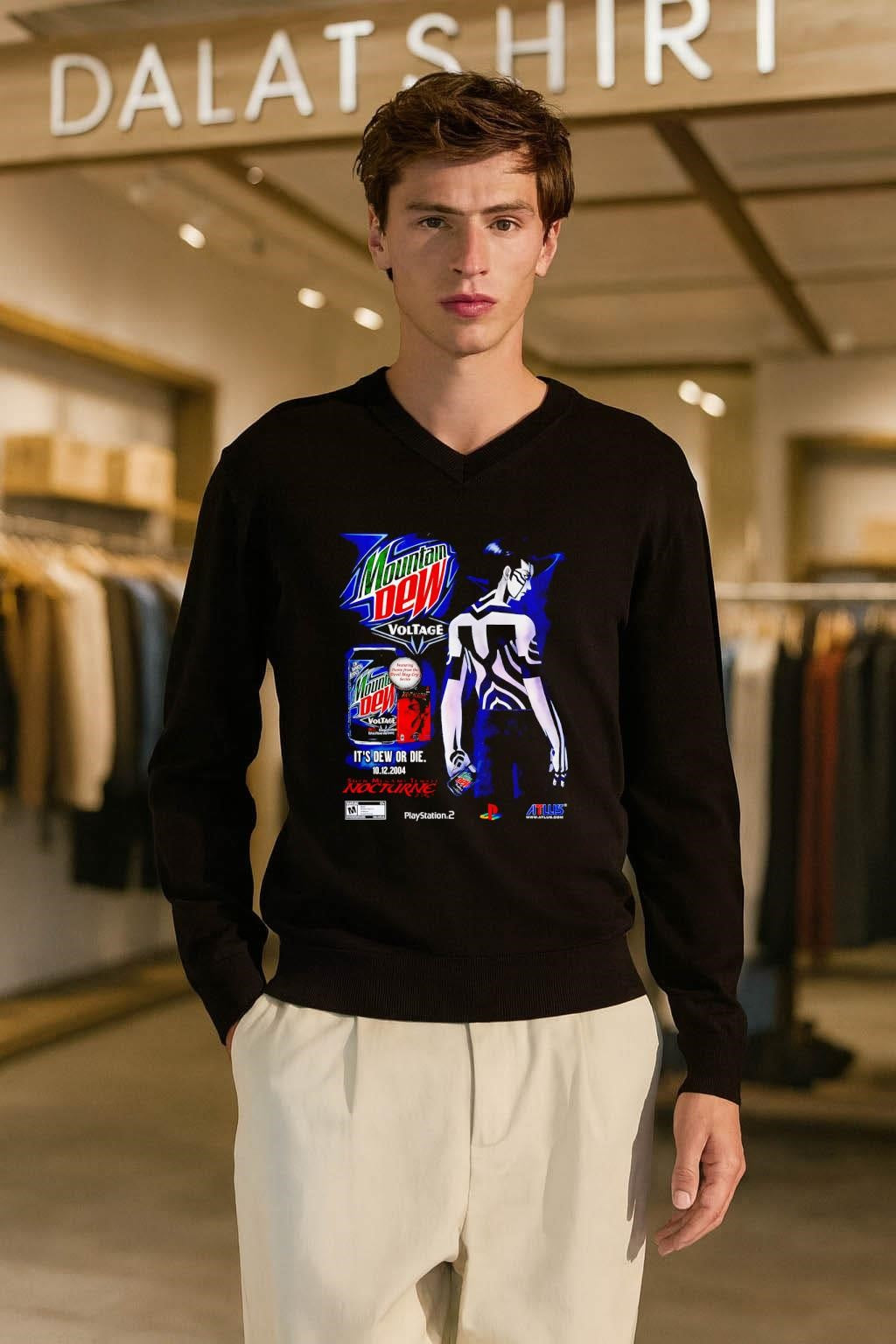 Mountain Dew Voltage Shin Megami Tensei Nocturne Demi-fiend shirt