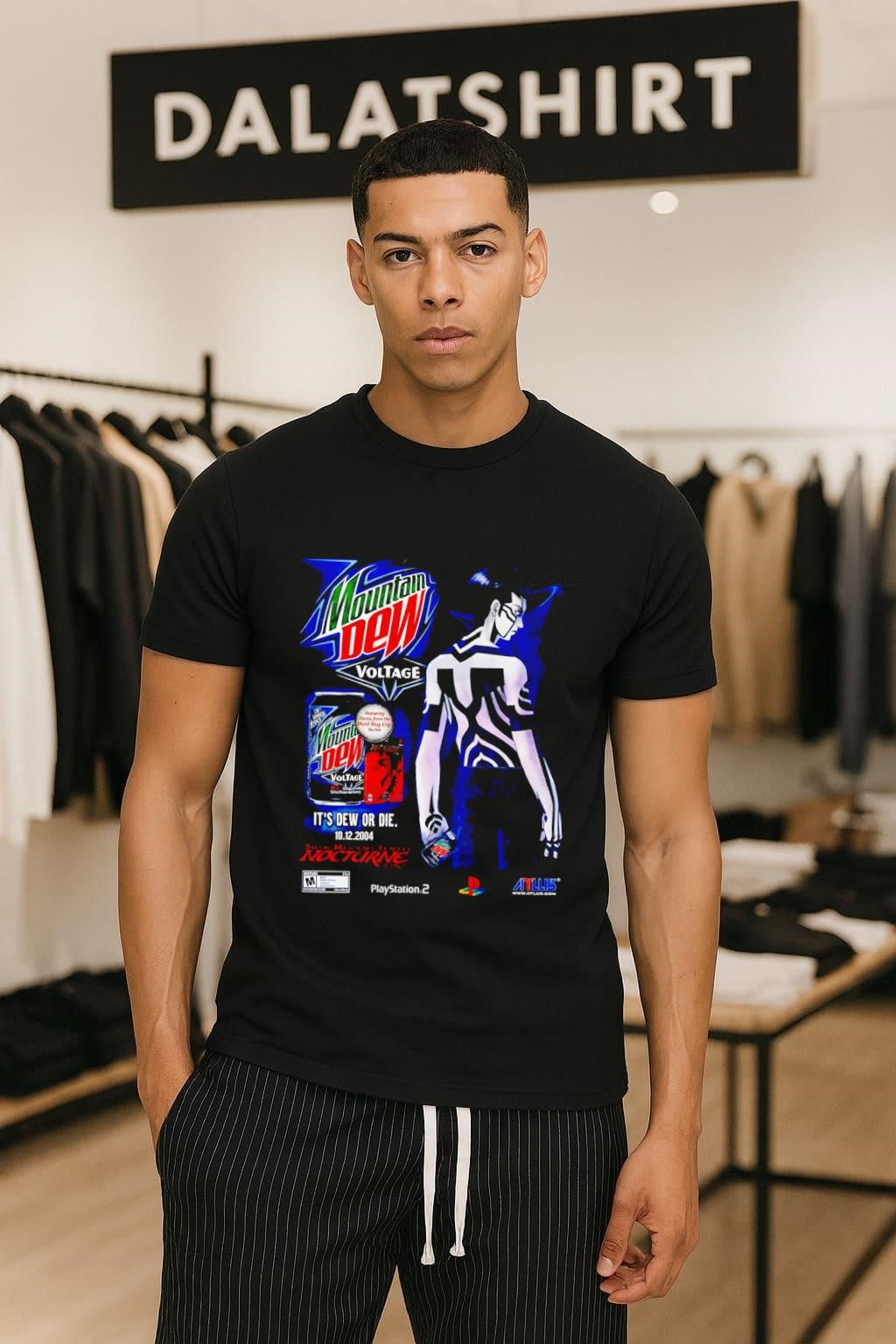 Mountain Dew Voltage Shin Megami Tensei Nocturne Demi-fiend shirt
