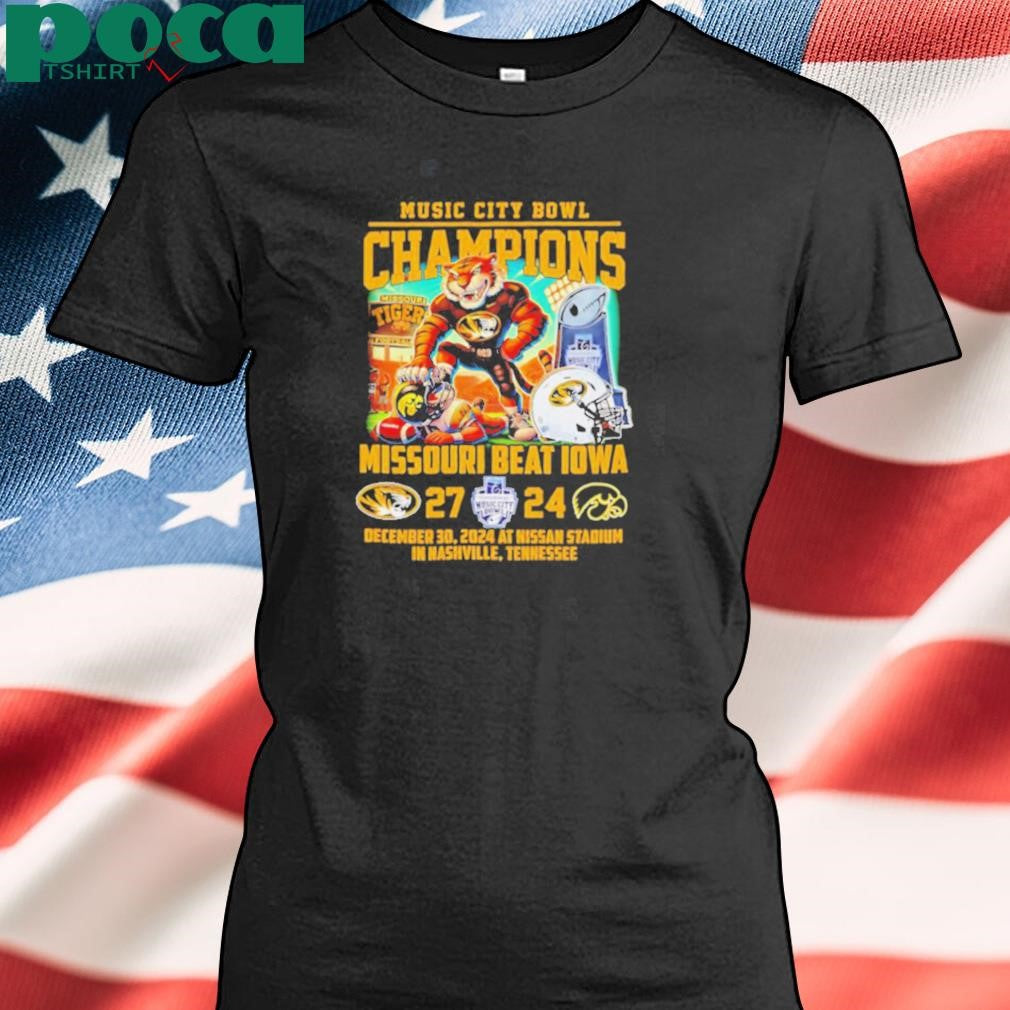 Music City Bowl Champions Missouri beat Iowa mascot shirt