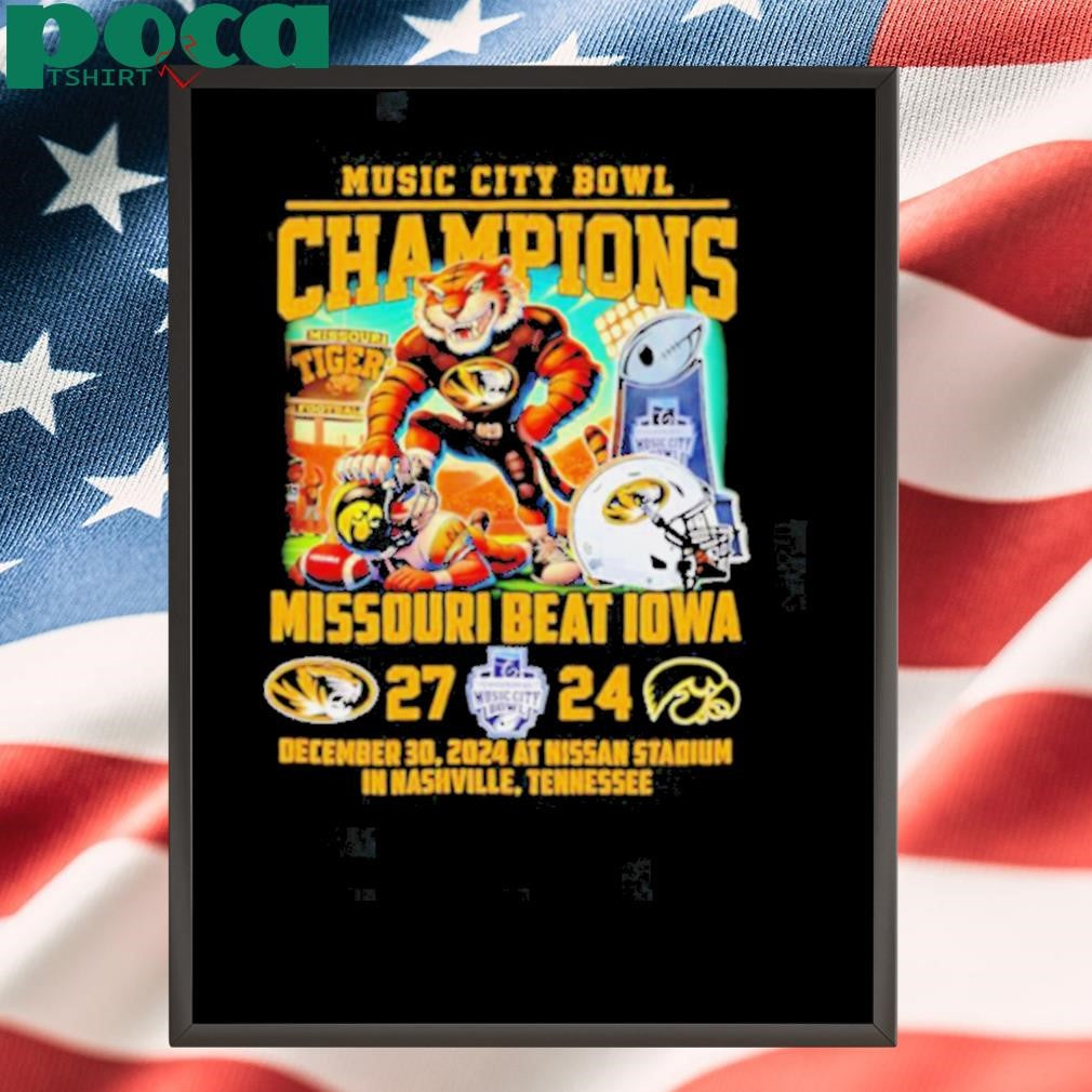 Music City Bowl Champions Missouri beat Iowa mascot shirt