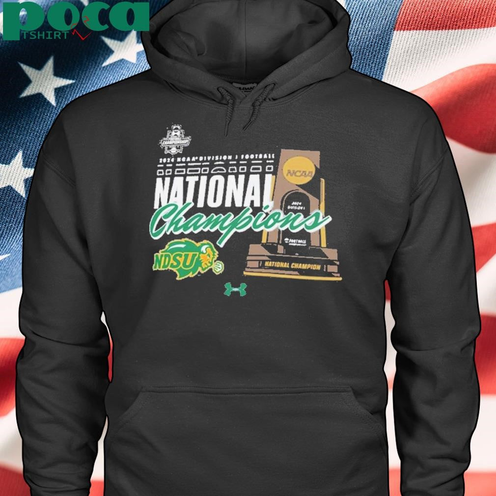 NDSU Football 2024 National Champions Trophy Merchandise By Under Armour Shirt
