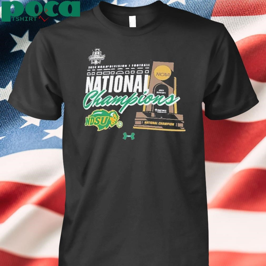 NDSU Football 2024 National Champions Trophy Merchandise By Under Armour Shirt