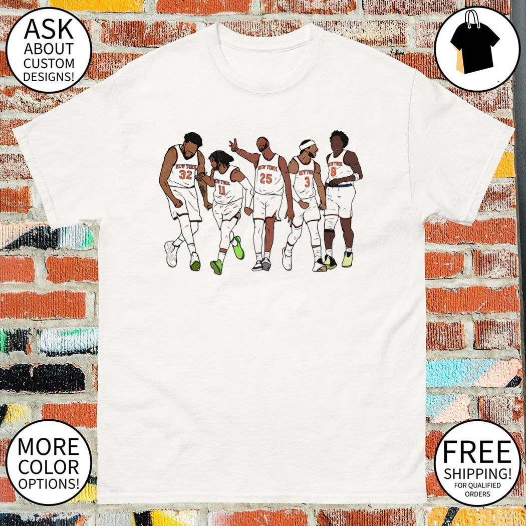 NY Basketball Starting 5 Brunson Towns Bridges Hart Anunoby Retro shirt