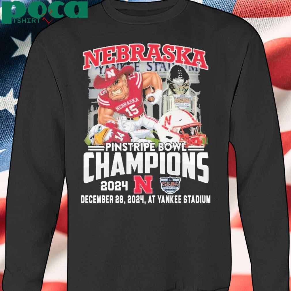 Nebraska Cornhuskers Pinstripe Bowl Champions 2024 Fan Love T-Shirt