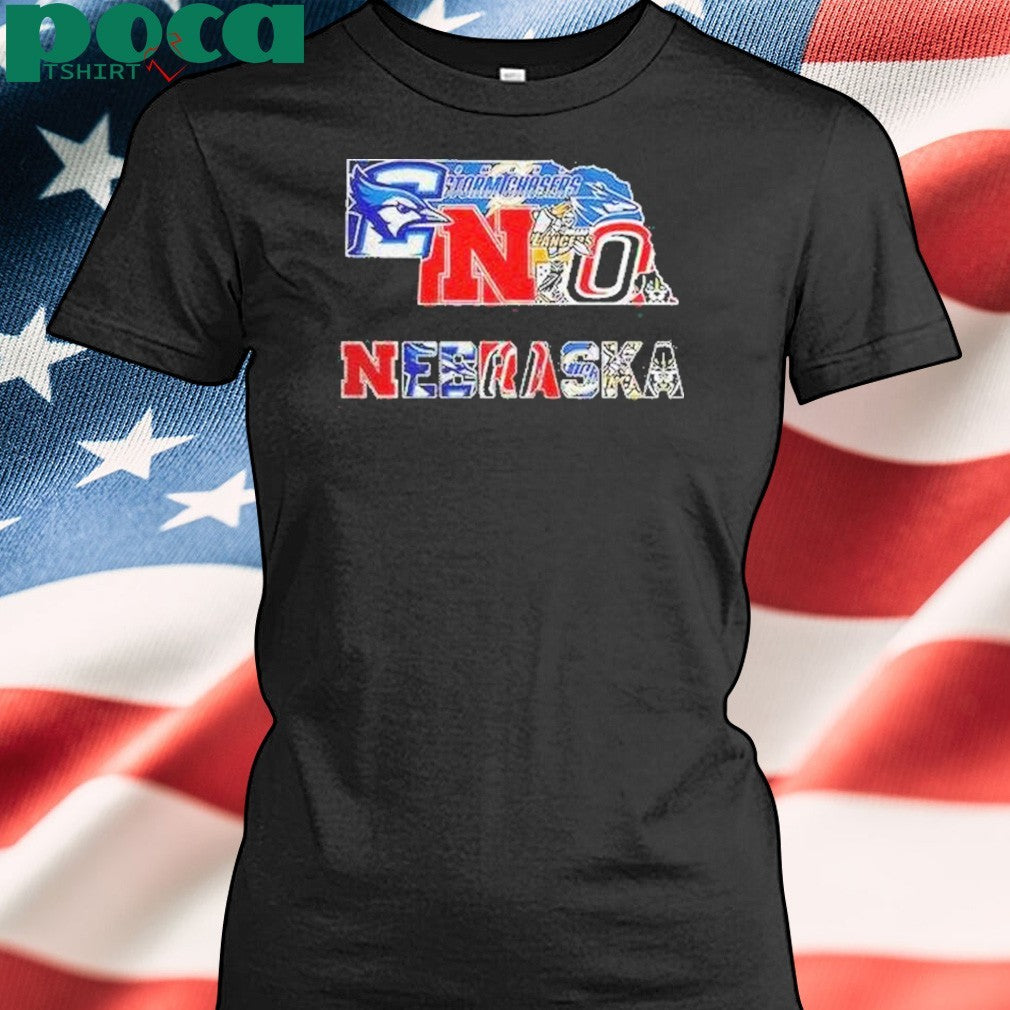 Nebraska Sports Team Map Logo Shirt
