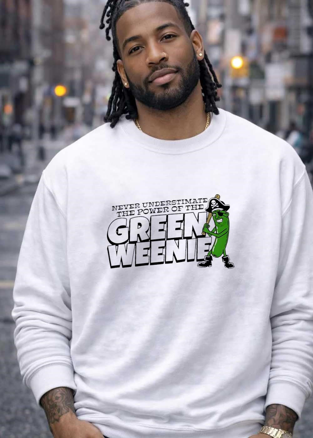 Never Underestimate the Power of the Green Weenie Pirate Pickle T-Shirt