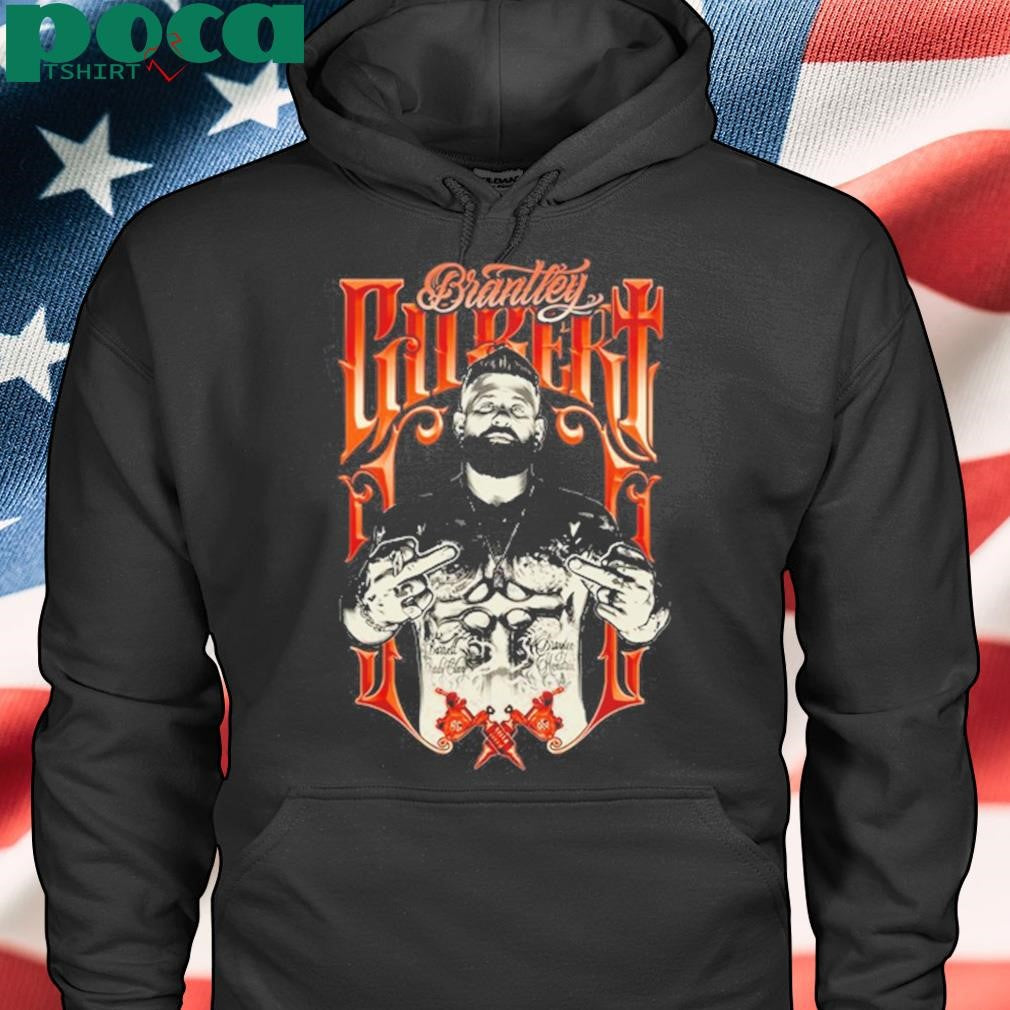 New Brantley Gilbert Frame Tattoos Bleach Wash Shirt