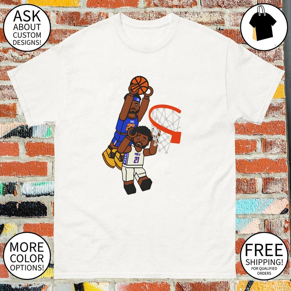 New York Basketball Dunk Mitchell Robinson Dunks On Joel Embiid gamer style shirt