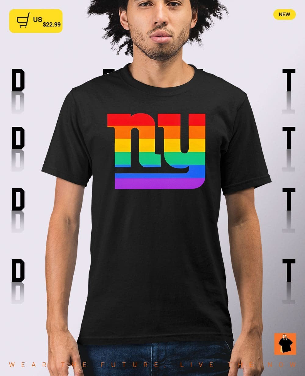 New York Giants pride flag logo apparel featuring the ny monogram design shirt