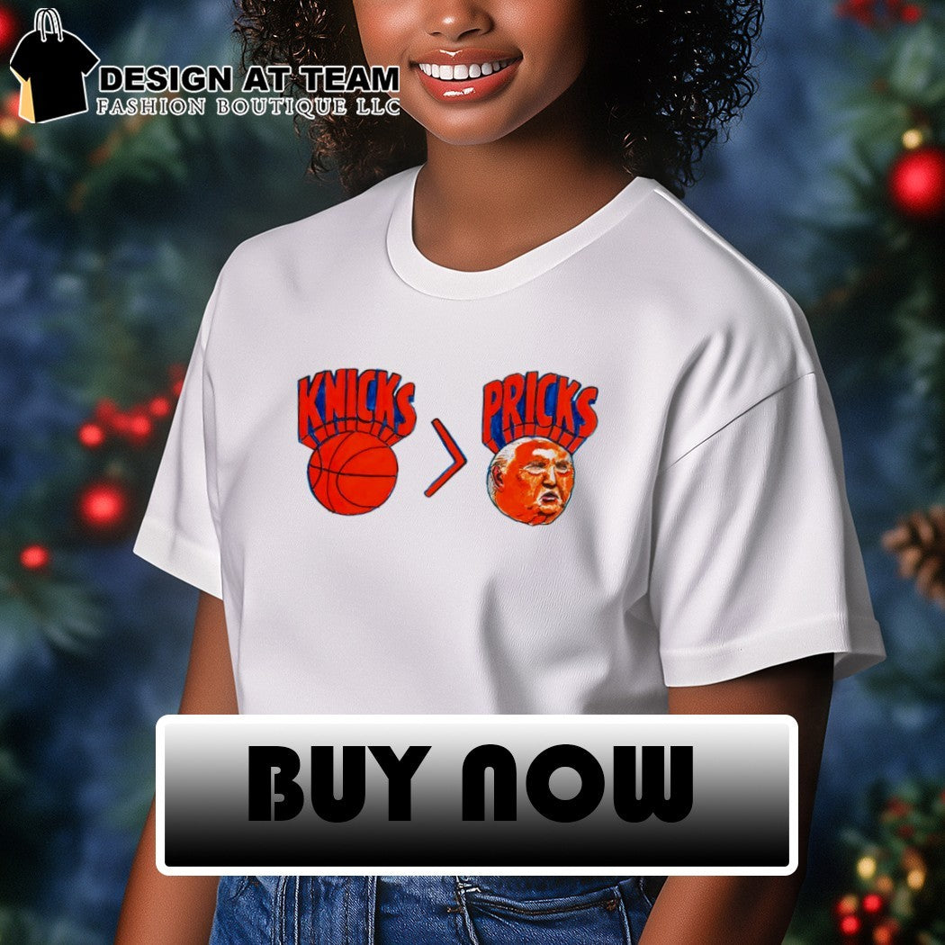 New York basketball team and Donald Trump satirical illustration Knicks Pricks shirt