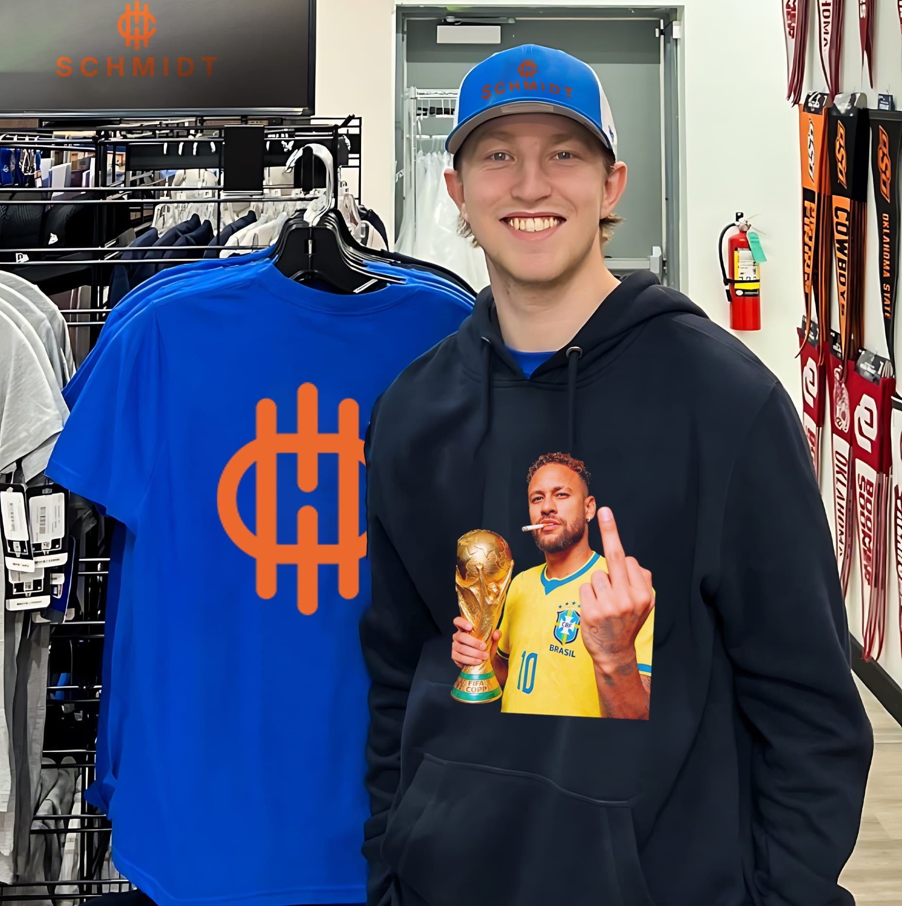 Neymar Jr portrait middle finger 2026 World Cup shirt