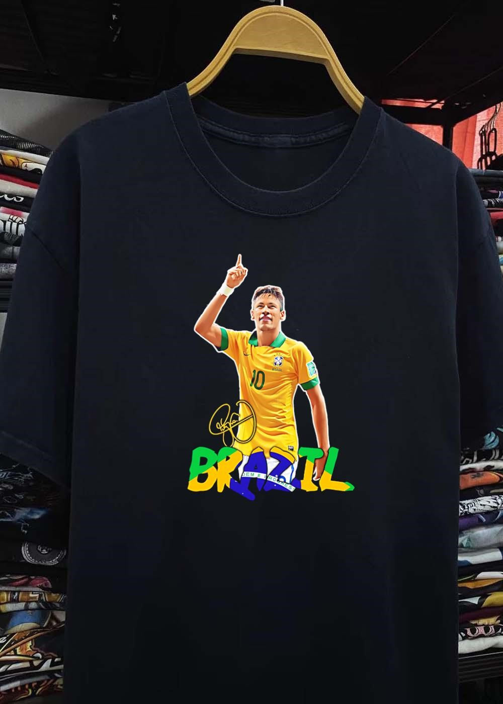 Neymar Pointing Finger Brazil Shirt
